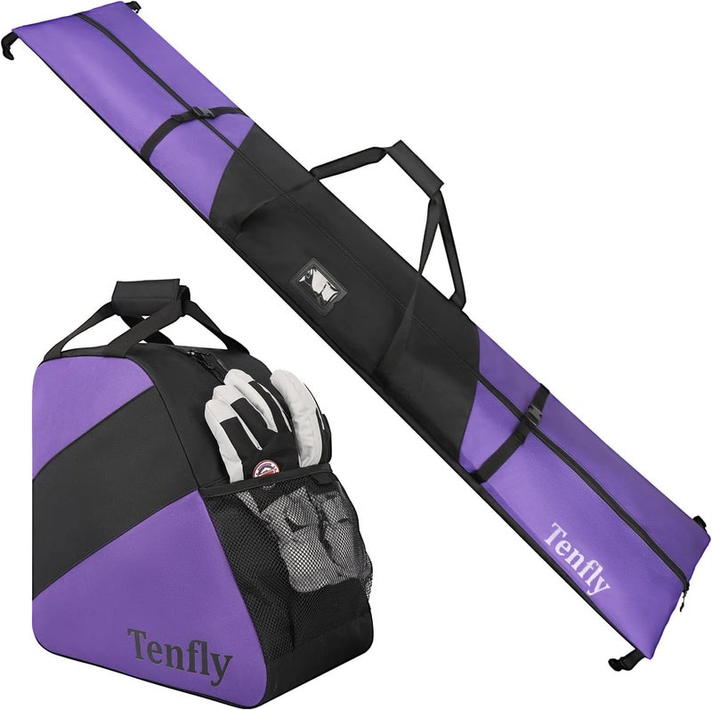 Tenfly Ski Bag and Boot Bag Combo, Snow Ski Bags for Air Travel, Water- resistant Safety Reinforce Ski Travel Bag - Image 1